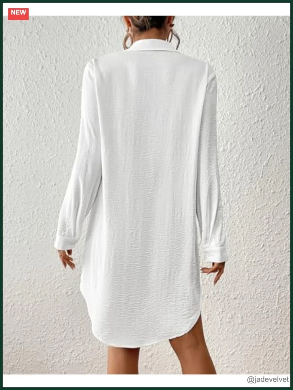 Long Sleeve Button Down Beach Cover Up Shirt Dress
